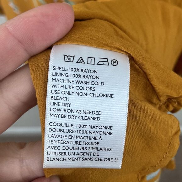 Urban Outfitters Ecote Floral Mustard Mini Dress size 6 - Picture 6 of 11
